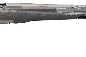 Realistic side view of a modern rifle.