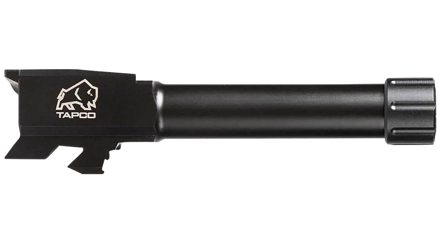 TAPCO firearm barrel in black finish.