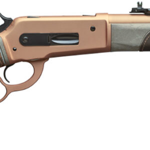 Stylized lever-action rifle with a textured design