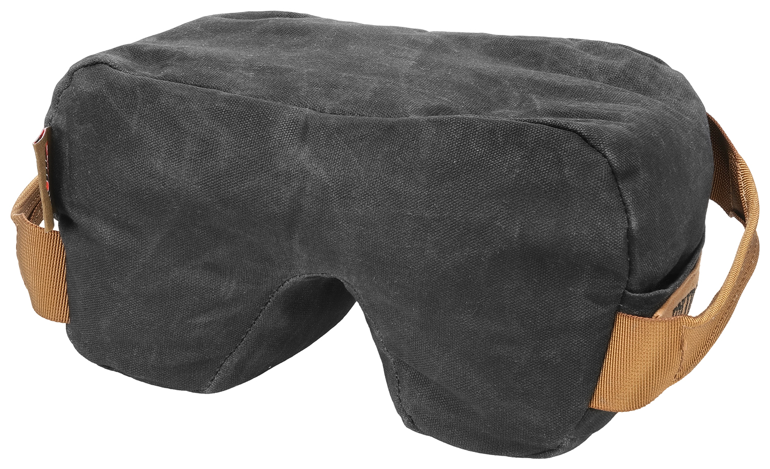 Gray eye mask with adjustable straps.