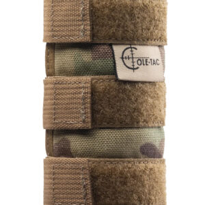 Camo tactical gear with securing straps