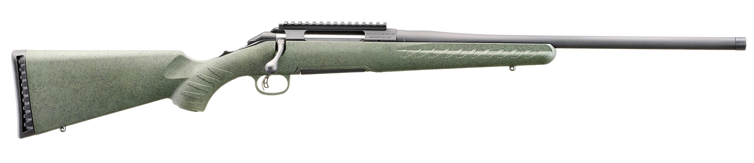 Green bolt-action rifle on a white background.
