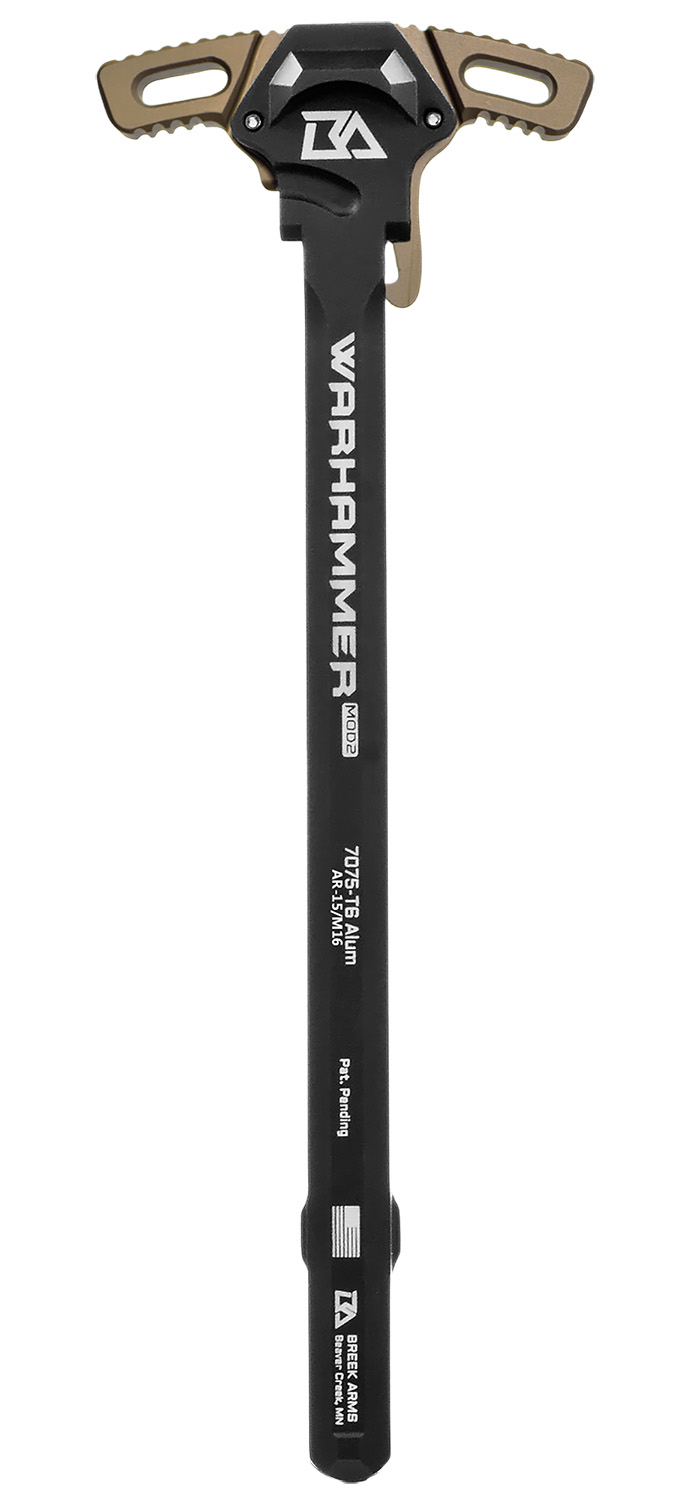 Warhammer charging handle for AR-15 rifles.