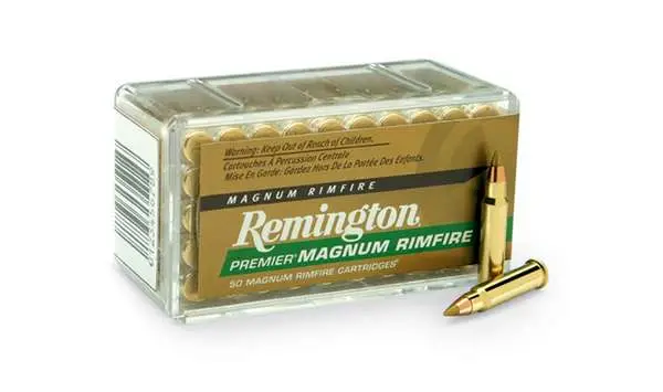 Box of Remington Magnum Rimfire cartridges