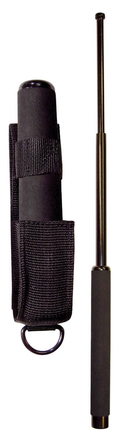 Expandable baton with holster for safety use.