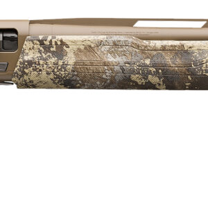 Side view of a camouflage shotgun