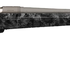Side view of a modern hunting rifle.