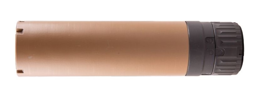 Tan cylindrical object with black end cap.