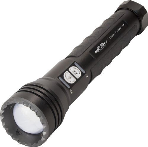 Powerful black flashlight with multiple settings