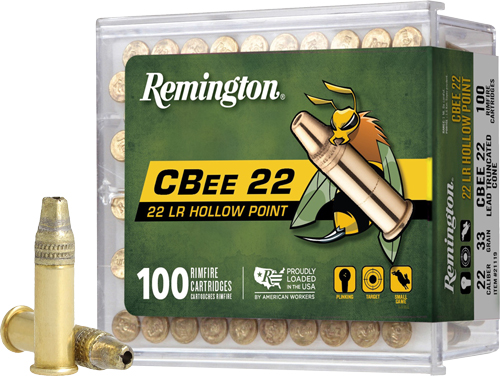 Remington CBees 22 LR hollow point ammunition box.