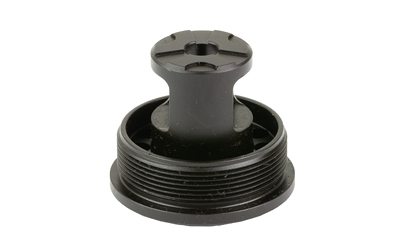 Black threaded automotive component with a center post.