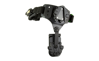 Adjustable black tactical leg holster with mounting options.