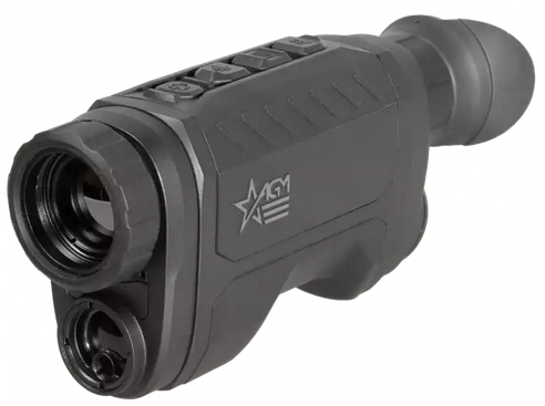 Compact night vision monocular with controls.