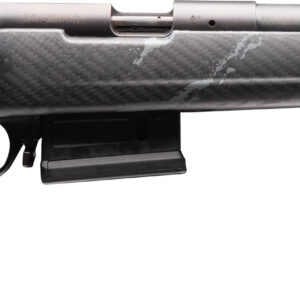 Side view of a sleek carbon fiber rifle