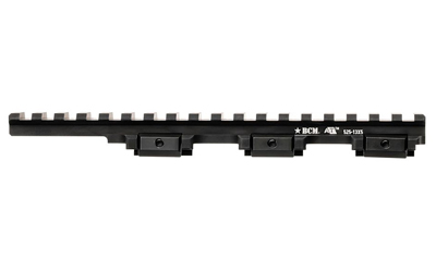 Black rail mount for firearm accessories.
