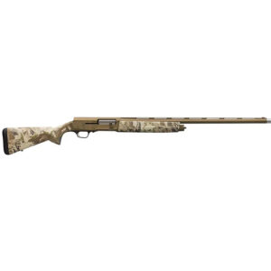 Camo-patterned rifle displayed on a white background.