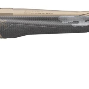 Side view of a modern hunting rifle.