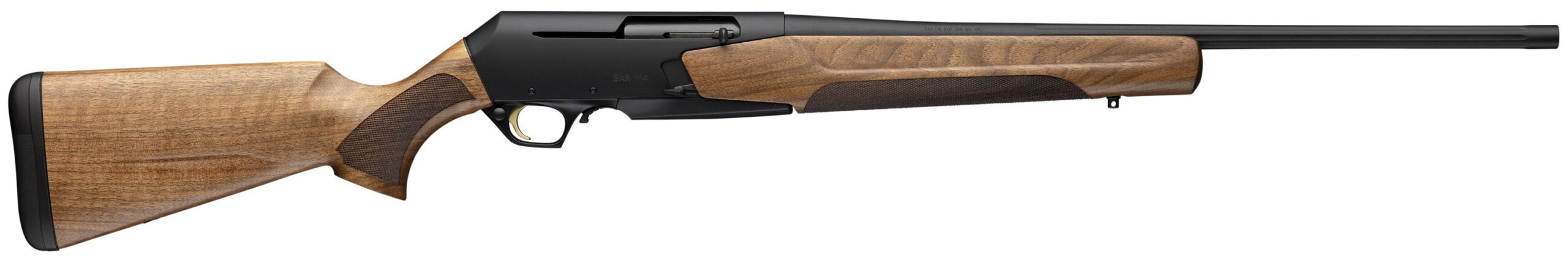 Side view of a classic hunting rifle.