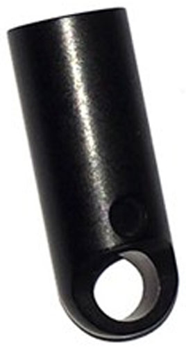 Black metal cylinder with a circular opening.