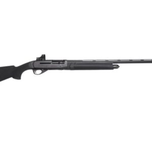 Black shotgun with a sleek design and long barrel.