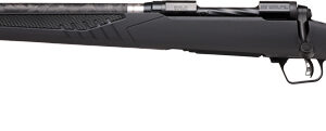 Side view of a modern hunting rifle.