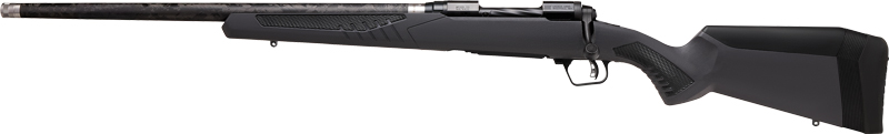 Side view of a modern hunting rifle.