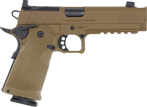 Springfield Armory handgun in tan color