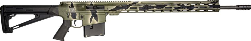 Camouflaged rifle with modern design