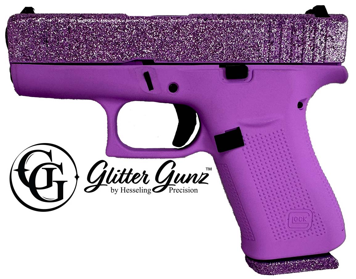 Purple glitter handgun design by Glitter Gunz.