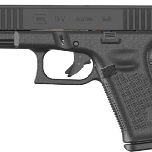 Glock 19 pistol angled view