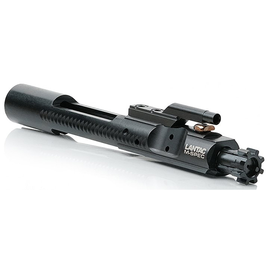 Close-up of a firearm bolt carrier group.