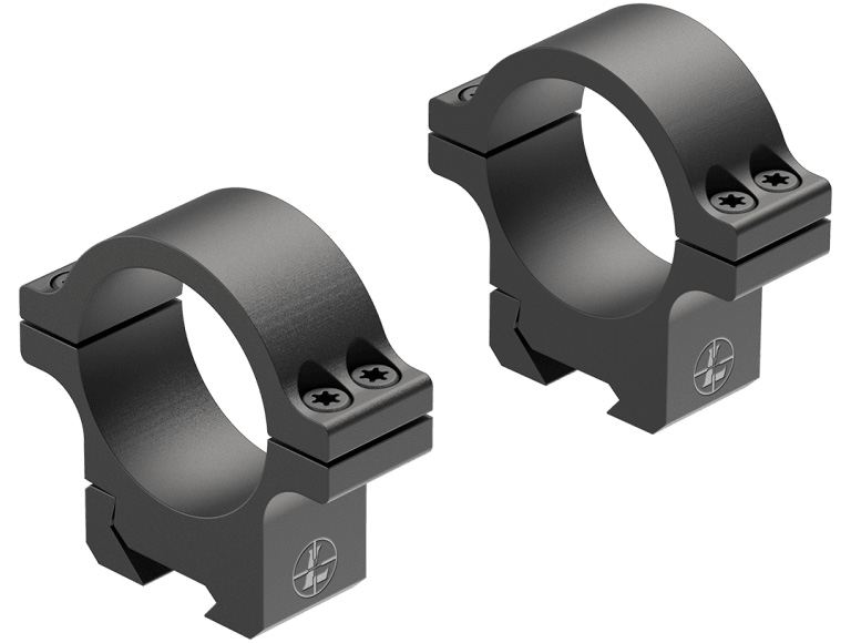 Black scope rings for mounting riflescopes