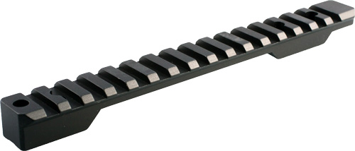 Black firearm scope mount rail with grooves