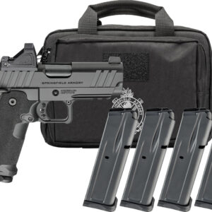 Springfield Armory pistol with magazines and case.