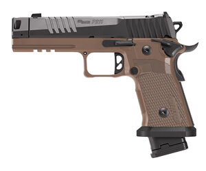 Side view of a modern handgun