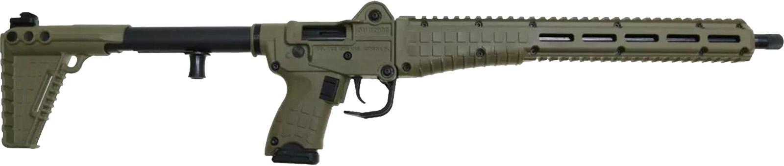 Olive green modular firearm with rail system