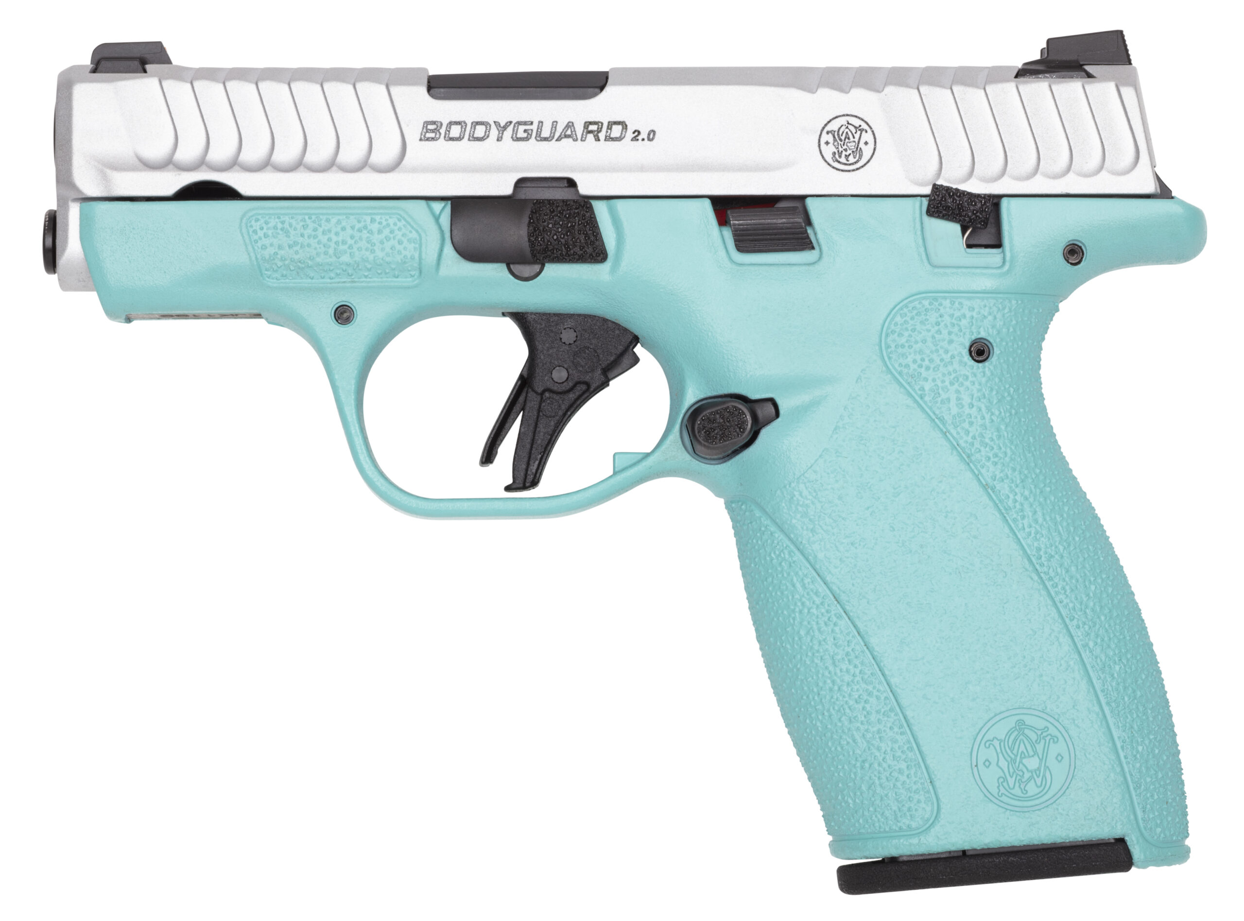 Smith & Wesson Bodyguard 2.0 handgun in teal