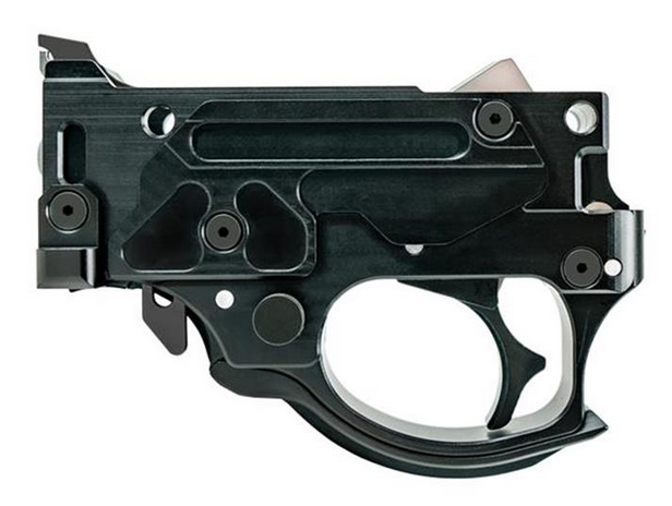 A close-up view of a firearm trigger assembly.