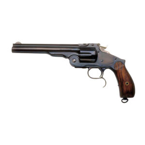 Vintage revolver with ornate wooden handle