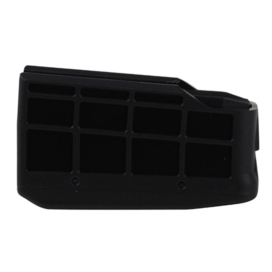 Black firearm magazine with ventilation slots