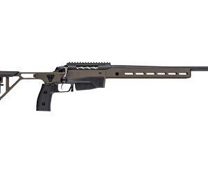 Side view of a tactical sniper rifle.