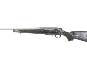 Side view of a modern hunting rifle.