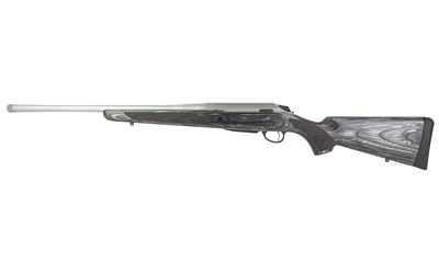 Side view of a modern hunting rifle.