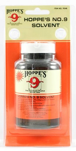 Hoppe's No. 9 solvent in packaging.