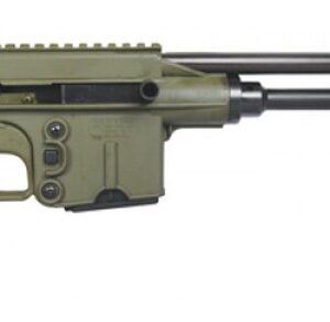 Compact green firearm on a white background