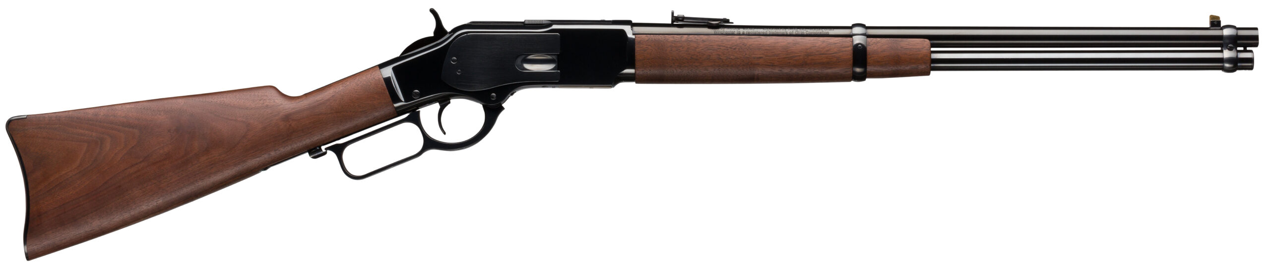 Detailed image of a rifle with wooden stock.