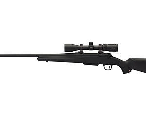 Black hunting rifle with scope