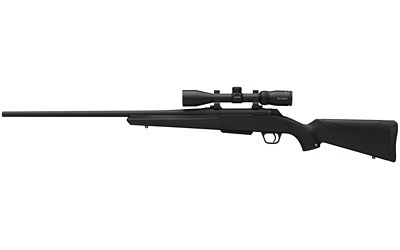 Black hunting rifle with scope