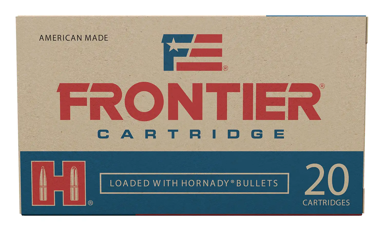 Frontier ammunition box with Hornady bullets