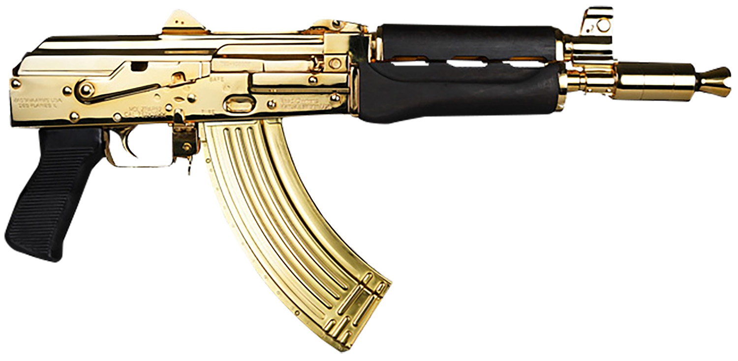 Gold-plated AK-47 rifle with black accents